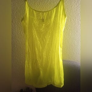 Sheer Neon Yellow Tank Top Pre-owned In Good Condition Size Medium